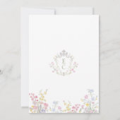 Elegant Spring Summer Wildflowers Crest Wedding Einladung (Rückseite)
