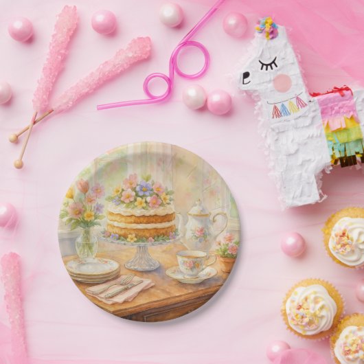 Elegant Spring Tea Party  Pappteller (Party)