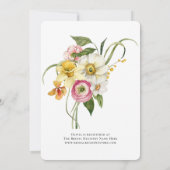 Elegant Spring Watercolor Floral Bridal Shower Einladung (Rückseite)
