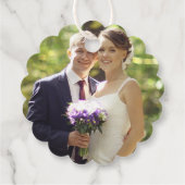 Elegant spring Wedding with tangerine flowers Geschenkanhänger (Rückseite)