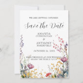 Elegant Spring Wild Flowers Wedding Save the Date (Vorderseite)