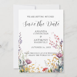Elegant Spring Wild Flowers Wedding Save the Date