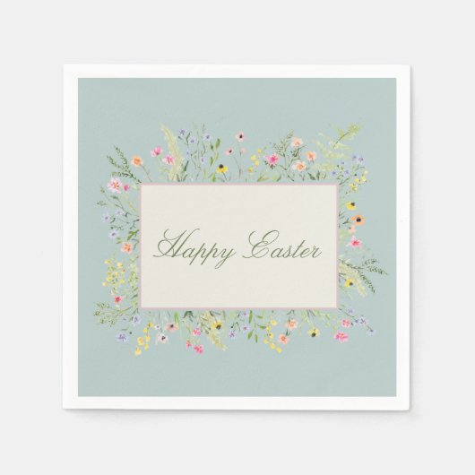 Elegant Spring Wildflower Easter Serviette (Vorderseite)