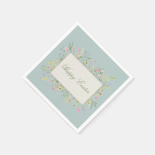 Elegant Spring Wildflower Easter Serviette (Ecke)