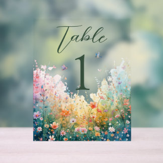 Elegant Spring Wildflower Rose Garden Birds Acrylschild