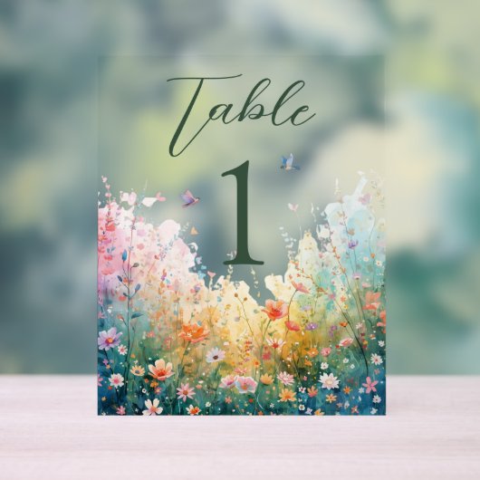 Elegant Spring Wildflower Rose Garden Birds Acrylschild (Neutral)