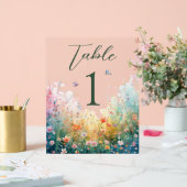 Elegant Spring Wildflower Rose Garden Birds Acrylschild (Hochzeit)