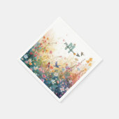 Elegant Spring Wildflower Rose Garden Birds Serviette (Ecke)