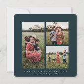 Elegant Square Triple Foto Happy Thanksgiving Karte (Vorderseite)