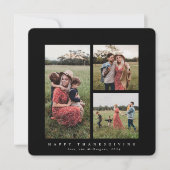 Elegant Square Triple Foto Happy Thanksgiving Karte (Vorderseite)