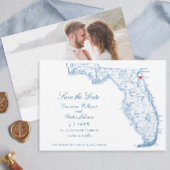 Elegant St. Augustine Florida Wedding Navy Karte