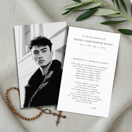Elegant St. Francis Foto Prayer Card Visitenkarte