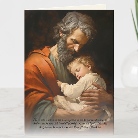 Elegant St. Joseph & Jesus Scripture Verse Karte