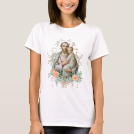 Elegant St. Joseph Katholische Religiöse Blüte T-Shirt
