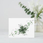 Elegant St. Patrick's Day Kleeblatt Design Kunst, Postkarte (Stehend Vorderseite)