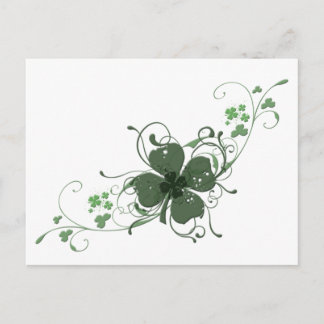 Elegant St. Patrick's Day Kleeblatt Design Kunst,  Postkarte