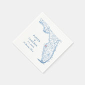 Elegant St. Petersburg Florida Map Wedding Serviette (Ecke)