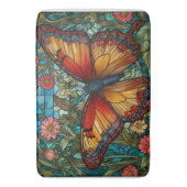 Elegant stain glass butterfly garden badematte (Vorderseite Vertikal)