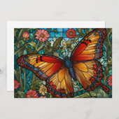 Elegant stain glass butterfly garden einladung (Vorne/Hinten)