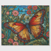 Elegant stain glass butterfly garden geschenkpapier (Flach)