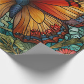 Elegant stain glass butterfly garden geschenkpapier (Ecke)