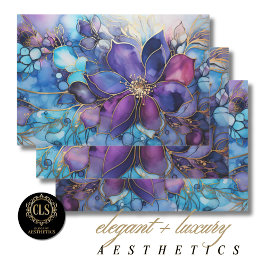 Elegant Stained Glass Purple & Blue Floral Geschenkpapier Set