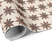 Elegant Star Anise Cream Wrapping Paper Geschenkpapier (Rolleneckpunkt)