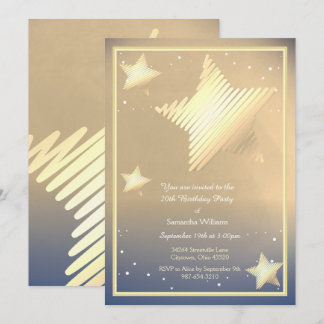 Elegant Star Birthday Einladung