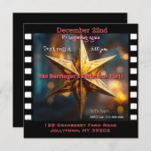 Elegant Star Christmas Party Einladung (Vorne/Hinten)