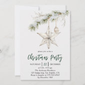 Elegant Star Christmas Party | Winter Holiday  Einladung (Vorderseite)