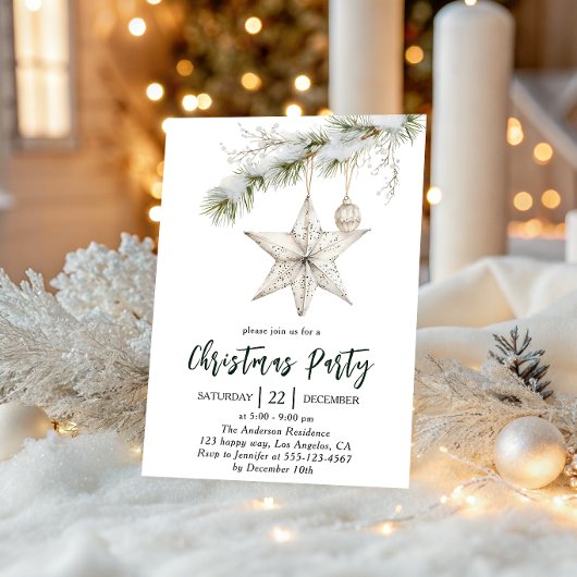 Elegant Star Christmas Party | Winter Holiday Einladung
