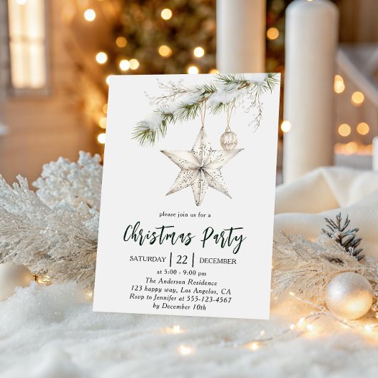 Elegant Star Christmas Party | Winter Holiday  Einladung