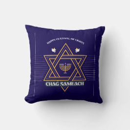 Elegant Star of David Hanukkah Pillow Kissen