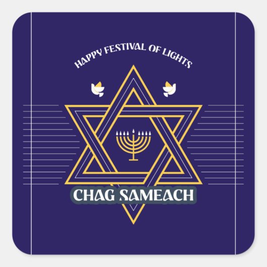 Elegant Star of David Hanukkah Sticker (Vorderseite)