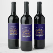 Elegant Star of David Hanukkah Wine Bottle Label Weinetikett (Flaschen)