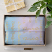 Elegant Star Rainbow Calligraphy Überraschungsname Seidenpapier (Geschenk)