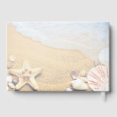 Elegant Starfish Shells Tropical Beach Wedding Gästebuch (Rückseite)