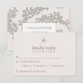 Elegant Starfish Wedding RSVP Karte (Vorne/Hinten)