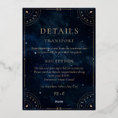 Elegant Starry night Wedding Celestial Wedding Folieneinladung (Rückseite)