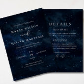 Elegant Starry night Wedding invitation Modern  Folieneinladung