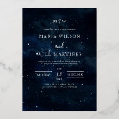Elegant Starry night Wedding invitation Modern  Folieneinladung (Vorderseite)