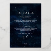 Elegant Starry night Wedding invitation Modern  Folieneinladung (Rückseite)