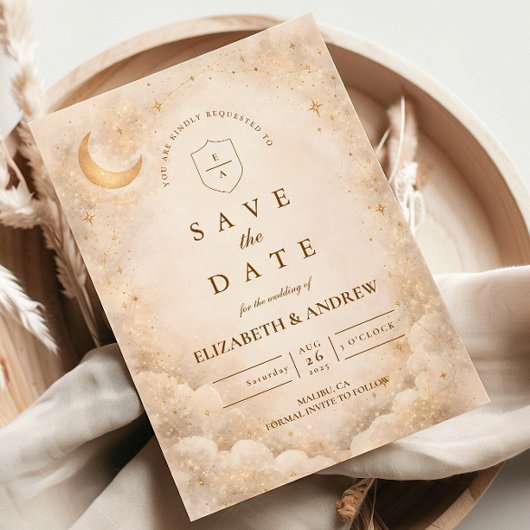 Elegant Starry Night Wedding Save The Date