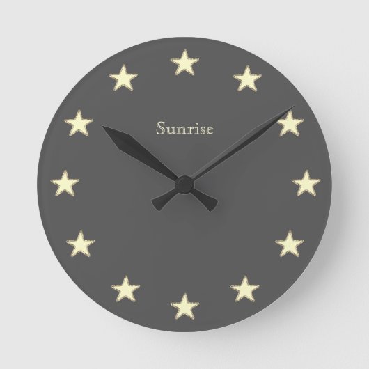 Elegant Stars on Dark Gray Runde Wanduhr (Vorderseite)