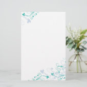 Elegant Stationery - Wirbel & Herz Briefpapier (Stehend Vorderseite)