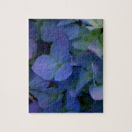 Elegant staubblau lila blumenreich puzzle