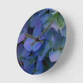 Elegant staubblau lila blumenreich runde wanduhr (Winkel)