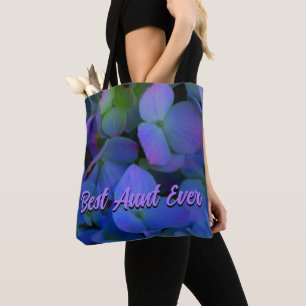 Elegant staubblau lila blumenreich tasche