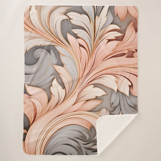 Elegant staubige Korallendekoration Sherpadecke (Vorderseite)