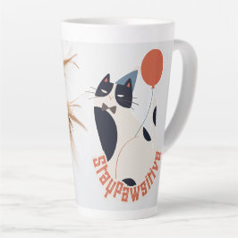 Elegant Stay Pawsitive Tuxedo Cat Tall Latte Mug Milchtasse